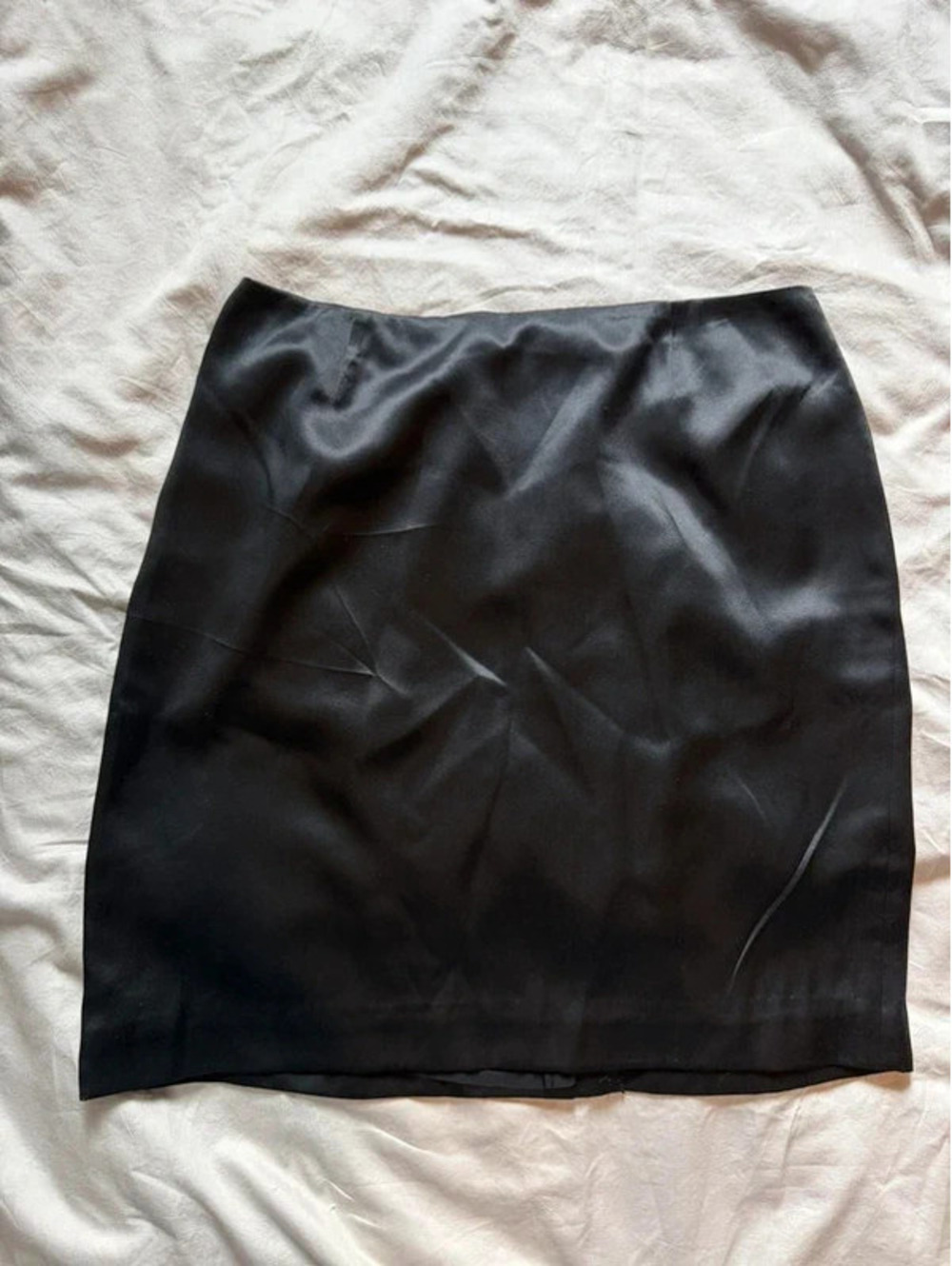 Dana Buchman Black 100% Silk Skirt 14 Office Siren Old Money Quiet Luxury